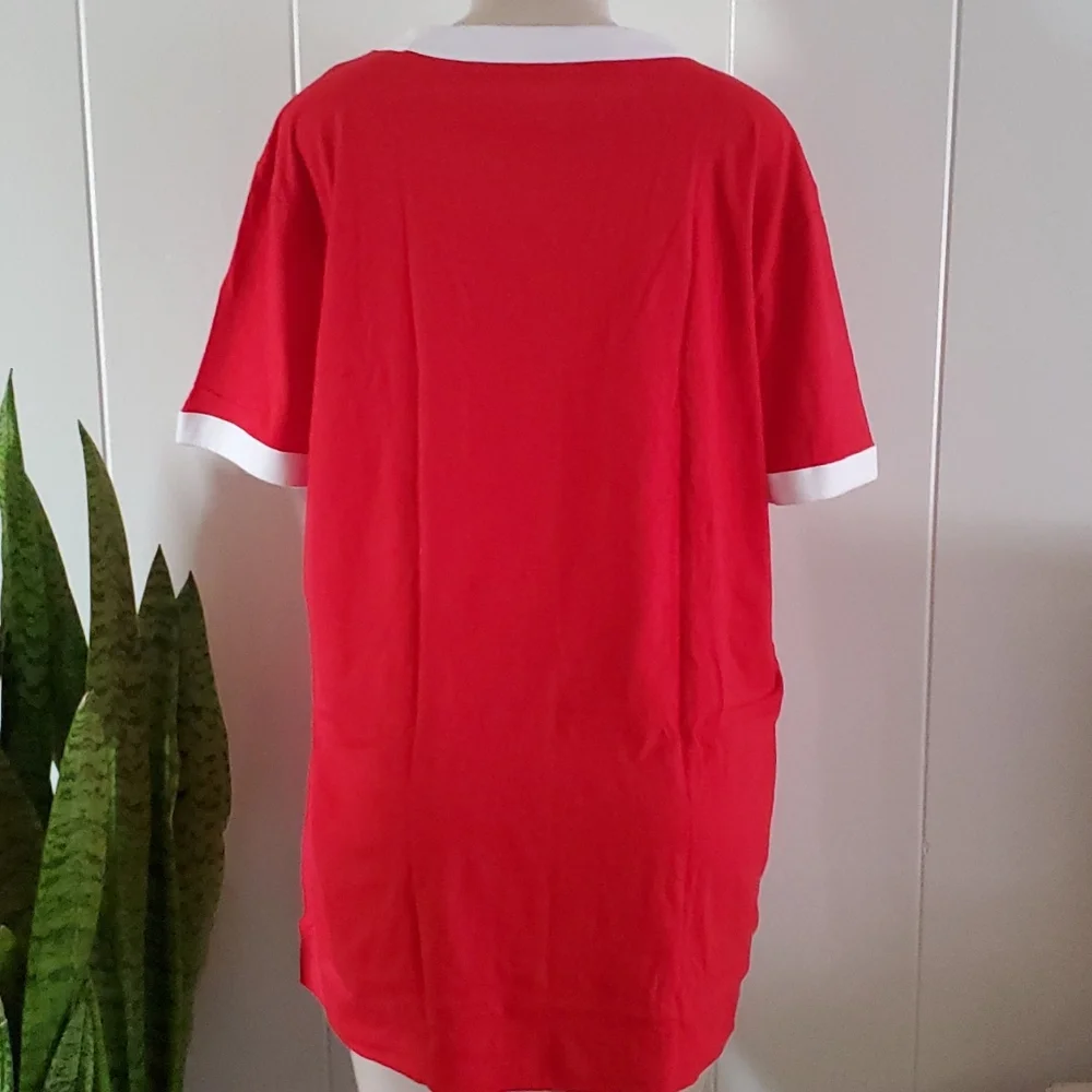 Pink Victoria's Secret Women's Ringer Tee Shirt Top Red Size XL/XG/EG/170/112A - Picture 4 of 7